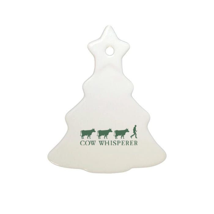 Cow Whisperer Funny Farmer Farming Lovers Outfit Ceramic Tree Ornament