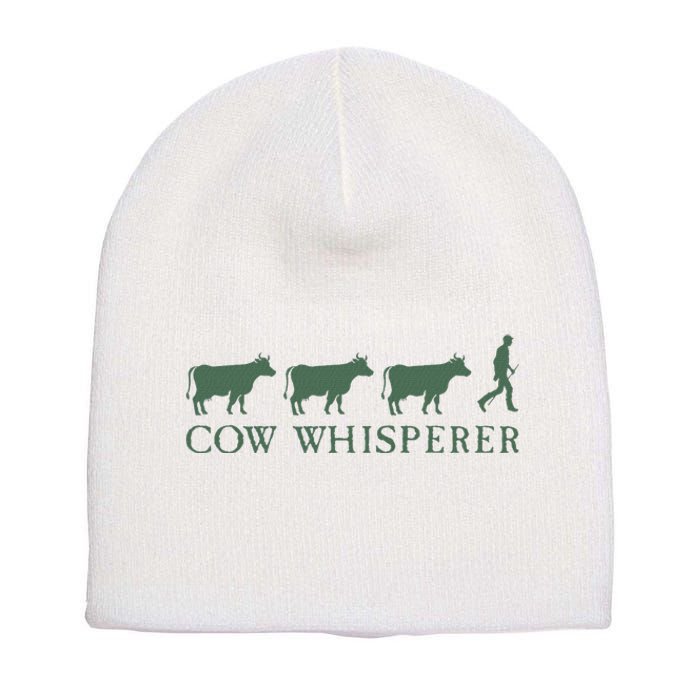 Cow Whisperer Funny Farmer Farming Lovers Outfit Short Acrylic Beanie