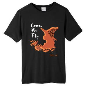 Come We Fly Witch Leopard Halloween Graphic Gift Tall Fusion ChromaSoft Performance T-Shirt