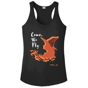 Come We Fly Witch Leopard Halloween Graphic Gift Ladies PosiCharge Competitor Racerback Tank