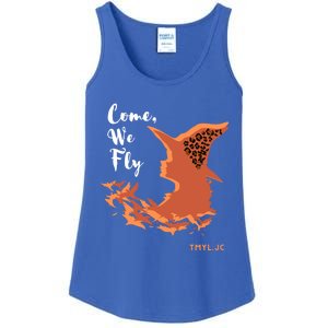 Come We Fly Witch Leopard Halloween Graphic Gift Ladies Essential Tank