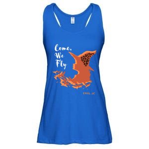 Come We Fly Witch Leopard Halloween Graphic Gift Ladies Essential Flowy Tank