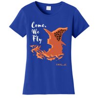 Come We Fly Witch Leopard Halloween Graphic Gift Women's T-Shirt