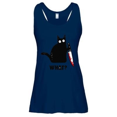 Cat What Funny Black Cat Murderous Cat With Knife Ladies Essential Flowy Tank