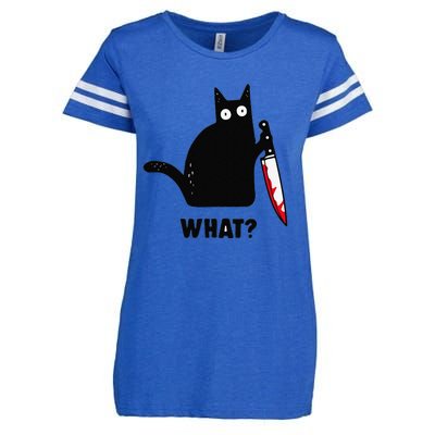 Cat What Funny Black Cat Murderous Cat With Knife Enza Ladies Jersey Football T-Shirt