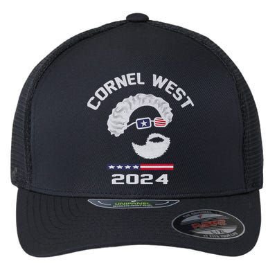 Cornel West for President 2024 Portrait Cornel West 253 Flexfit Unipanel Trucker Cap