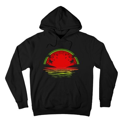 Cool Watermelon For  Tropical Sunset Fruit Summer Hoodie