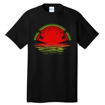 Cool Watermelon For  Tropical Sunset Fruit Summer Tall T-Shirt