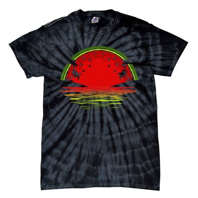 Cool Watermelon For  Tropical Sunset Fruit Summer Tie-Dye T-Shirt