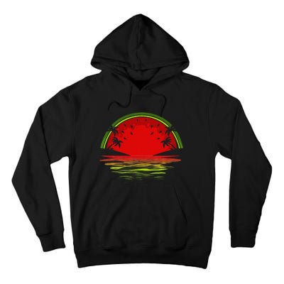 Cool Watermelon For  Tropical Sunset Fruit Summer Tall Hoodie