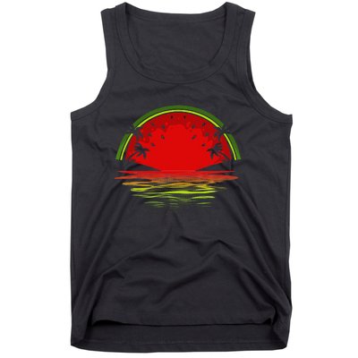 Cool Watermelon For  Tropical Sunset Fruit Summer Tank Top