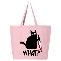Cat What? Funny Black Cat Murderous Cat With Knife 25L Jumbo Tote