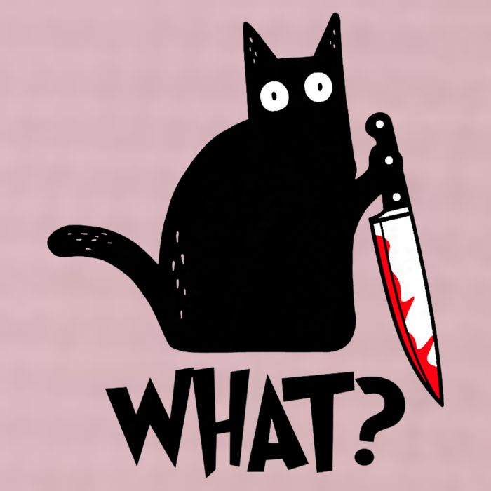 Cat What? Funny Black Cat Murderous Cat With Knife 25L Jumbo Tote