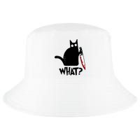 Cat What? Funny Black Cat Murderous Cat With Knife Cool Comfort Performance Bucket Hat