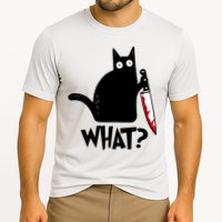 Cat What? Funny Black Cat Murderous Cat With Knife Performance Shirt