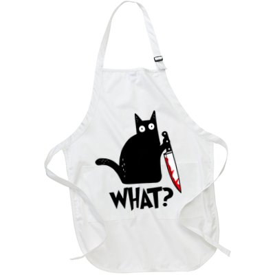 Cat What? Funny Black Cat Murderous Cat With Knife Apron