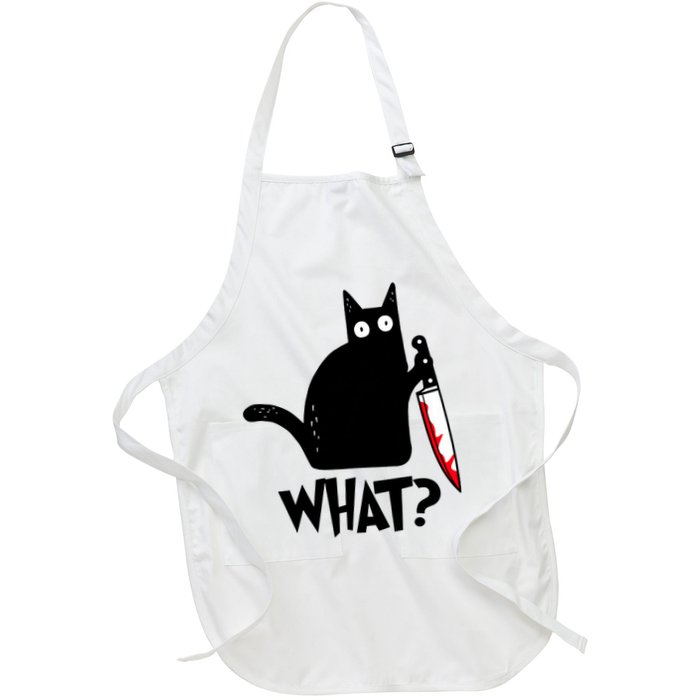 Cat What? Funny Black Cat Murderous Cat With Knife Apron