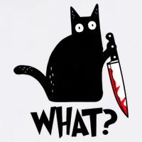 Cat What? Funny Black Cat Murderous Cat With Knife Sweatshirt