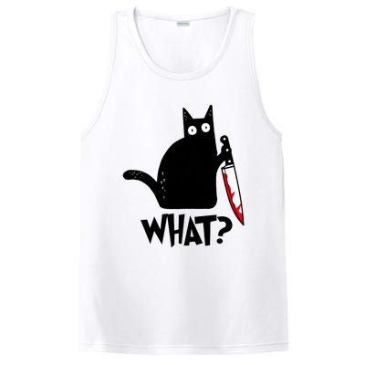 Cat What? Funny Black Cat Murderous Cat With Knife PosiCharge Competitor Tank