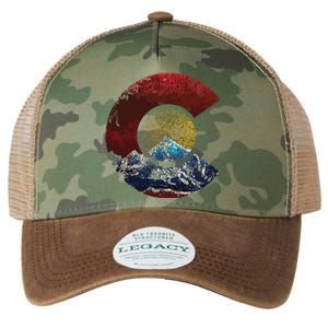 Colorado With Flag Themed Mountain Legacy Tie Dye Trucker Hat