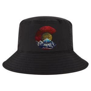 Colorado With Flag Themed Mountain Cool Comfort Performance Bucket Hat