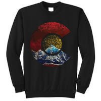 Colorado With Flag Themed Mountain Sweatshirt