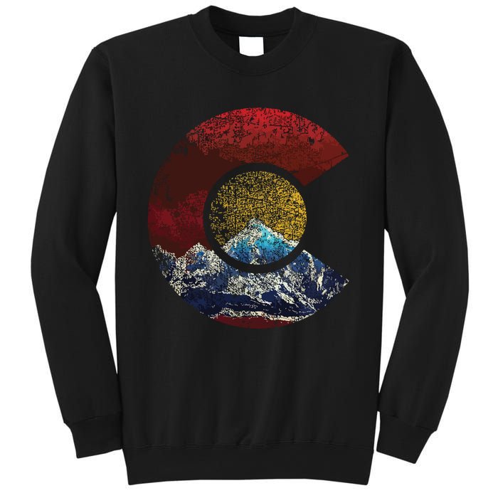 Colorado With Flag Themed Mountain Sweatshirt