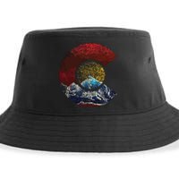 Colorado With Flag Themed Mountain Sustainable Bucket Hat