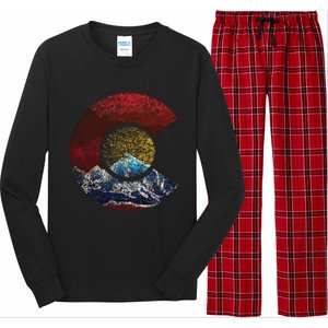 Colorado With Flag Themed Mountain Long Sleeve Pajama Set