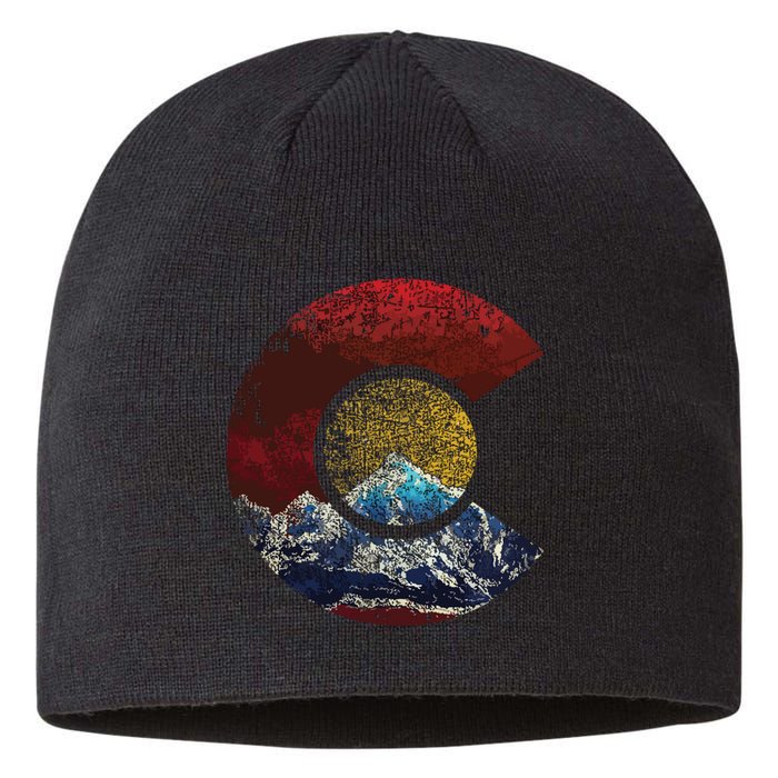 Colorado With Flag Themed Mountain Sustainable Beanie