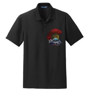 Colorado With Flag Themed Mountain Dry Zone Grid Polo