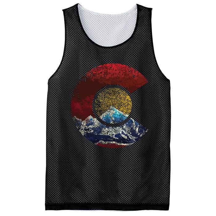 Colorado With Flag Themed Mountain Mesh Reversible Basketball Jersey Tank