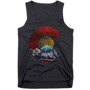 Colorado With Flag Themed Mountain Tank Top