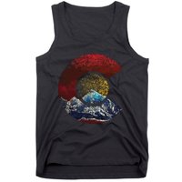 Colorado With Flag Themed Mountain Tank Top