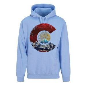 Colorado With Flag Themed Mountain Unisex Surf Hoodie