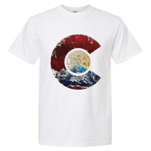 Colorado With Flag Themed Mountain Garment-Dyed Heavyweight T-Shirt