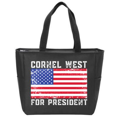 Cornel West For President 2024 Cornel West 2024 Zip Tote Bag