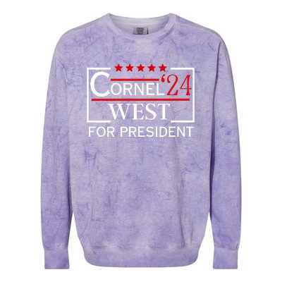 Cornel West For President 2024 Colorblast Crewneck Sweatshirt