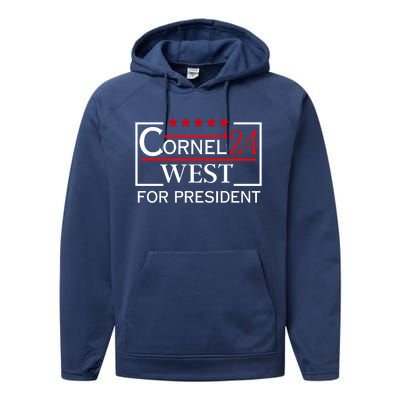 Cornel West For President 2024 Performance Fleece Hoodie