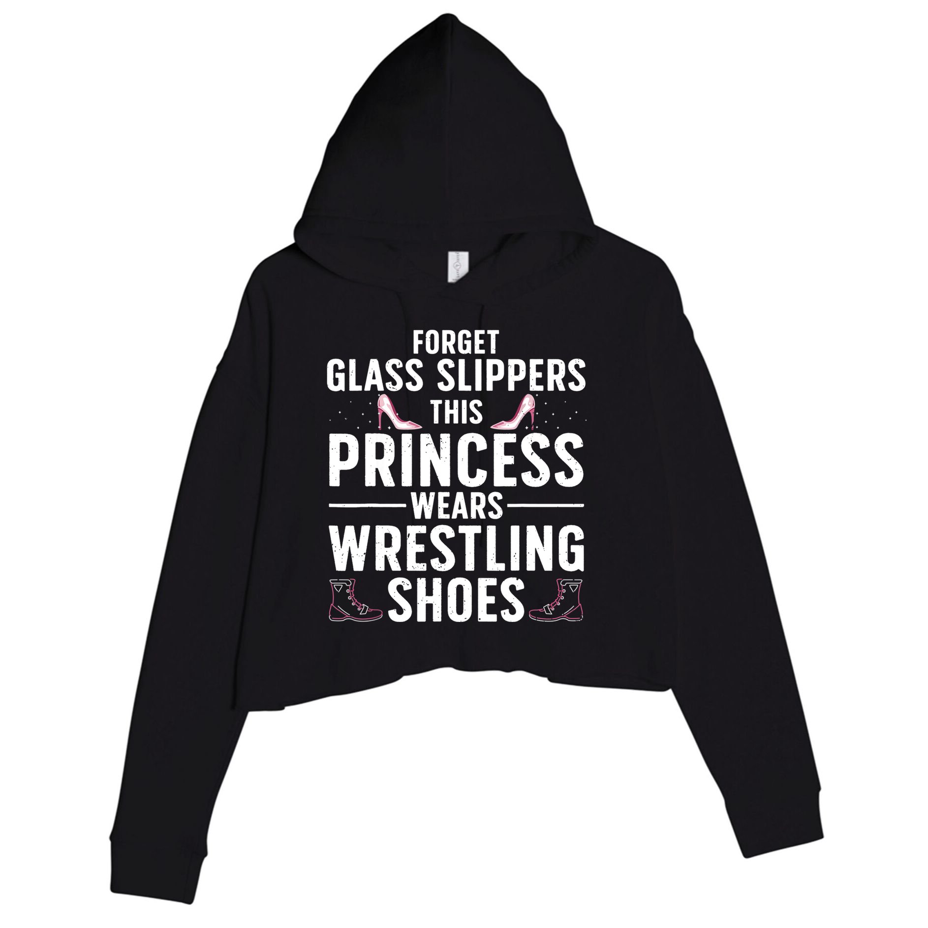 Cool Wrestling For Wo Girl Wrestler Princess Sports Crop Fleece Hoodie