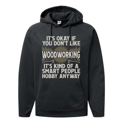 Cool Woodworking For Men Women Woodworker Wood Carver Performance Fleece Hoodie