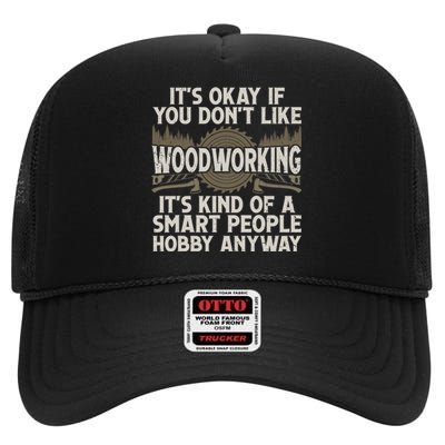 Cool Woodworking For Men Women Woodworker Wood Carver High Crown Mesh Back Trucker Hat