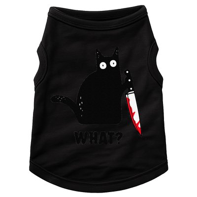 Cat What Funny Black Cat  Murderous Cat With Knife (1) Doggie Tank