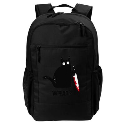 Cat What Funny Black Cat  Murderous Cat With Knife (1) Backpack
