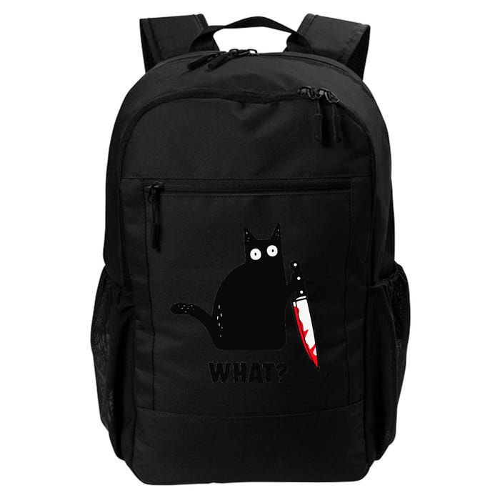 Cat What Funny Black Cat  Murderous Cat With Knife (1) Backpack