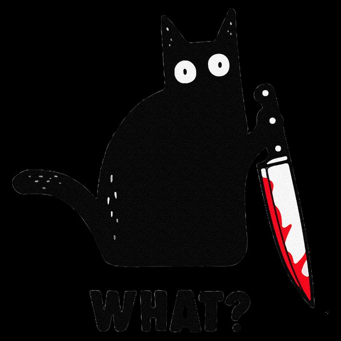 Cat What Funny Black Cat  Murderous Cat With Knife (1) Backpack