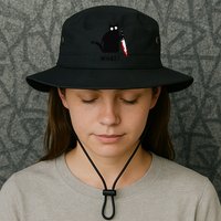 Cat What Funny Black Cat  Murderous Cat With Knife (1) Bucket Hat