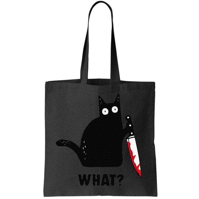 Cat What Funny Black Cat  Murderous Cat With Knife (1) Bag