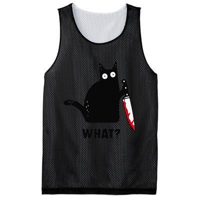 Cat What Funny Black Cat  Murderous Cat With Knife (1) Mesh Reversible Basketball Jersey Tank