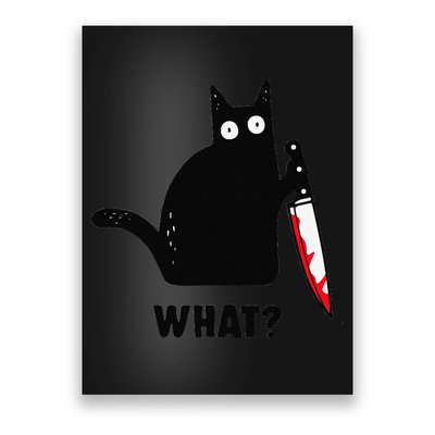 Cat What Funny Black Cat  Murderous Cat With Knife (1) Poster
